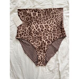Baiia Samba Reversible Bikini Bottom Women's Size 14 AU 18 NWT Leopard